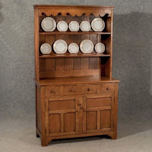Antique Oak Kitchen Dresser Display Cabinet Cupboard English Top Quality C1900