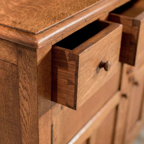 fig 2. Antique Oak Kitchen Dresser Display Cabinet Cupboard English Top Quality c1900