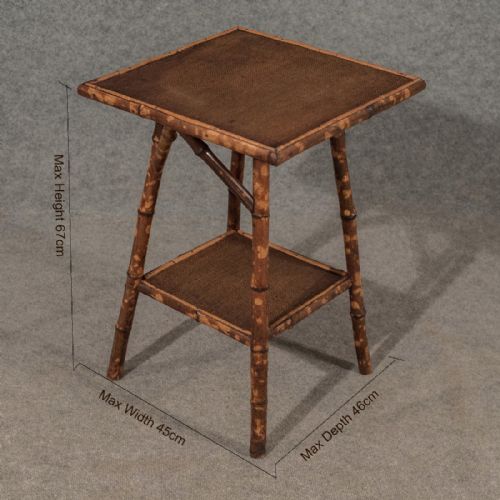 fig 1. Antique Side Table Lamp Two Tier Bamboo 19th Century Oriental Victorian c1900