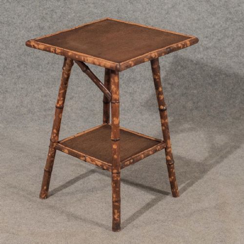 fig 2. Antique Side Table Lamp Two Tier Bamboo 19th Century Oriental Victorian c1900