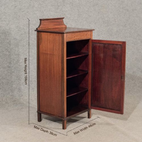 fig 1. Antique Small Music Cabinet Side Table Bedside Cupboard Edwardian Mahogany c1910