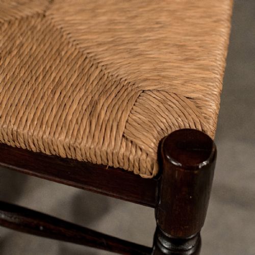 fig 3. Antique Set 8 Oak Dining Kitchen Chairs Lancashire Ladder back Top Quality c1940