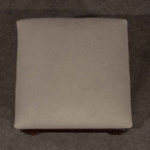 fig 3. Antique Small Foot Stool Gout Rest Low Seat English Victorian Mahogany c1850