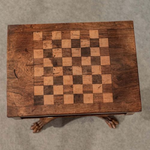 fig 3. Antique Regency Chess Games Sewing Ladies Work Box Fine Rosewood English c1820