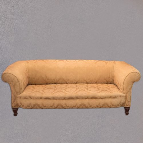 Victorian Sofa, Chesterfield in Golden Fabric C.1890
