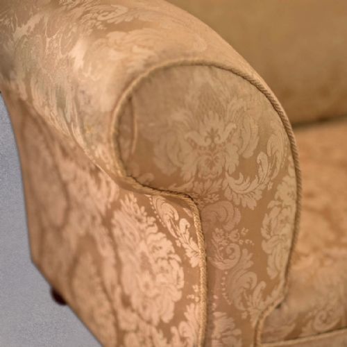 fig 2. Victorian Sofa, Chesterfield in Golden Fabric c.1890