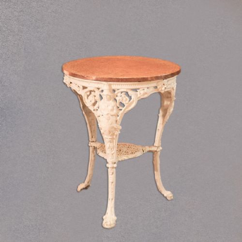 Victorian Cast Iron & Copper Tavern Garden Table
