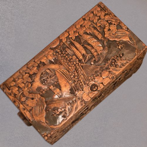 fig 2. Mid-Century Carved Camphor Wood Trunk