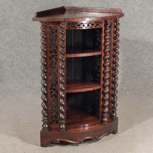 Antique Corner Whatnot Display Cabinet in Fine Rosewood English Victorian C1850