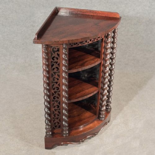 fig 2. Antique Corner Whatnot Display Cabinet in Fine Rosewood English Victorian c1850