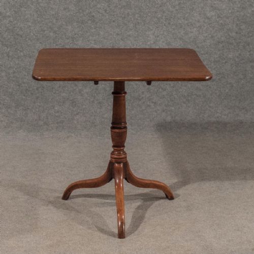 fig 3. Antique Tripod Table Lamp Display Tilt Side Top English Oak Regency Period c1830