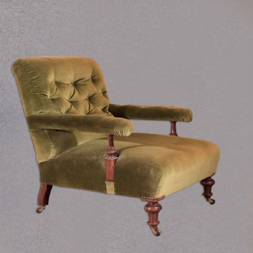 Victorian Button Back Armchair, C.1900
