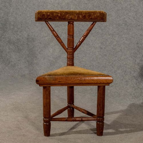 Antique Ecclesiastical Prayer Chair Prie Dieu Corner Seat English Oak C1870