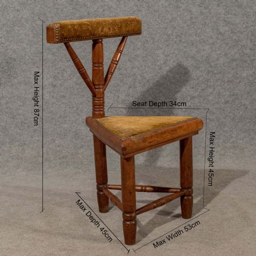 fig 1. Antique Ecclesiastical Prayer Chair Prie Dieu Corner Seat English Oak c1870