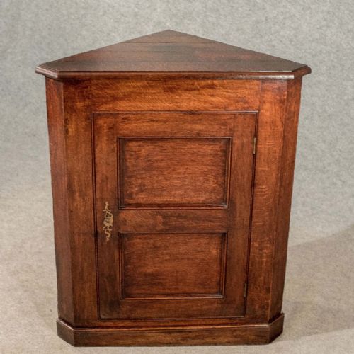 fig 1. Antique Oak Corner Cupboard Display Cabinet For Floor or Wall - Georgian c1800