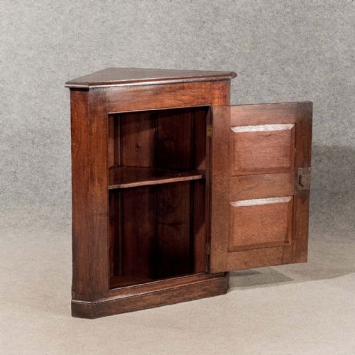 fig 4. Antique Oak Corner Cupboard Display Cabinet For Floor or Wall - Georgian c1800