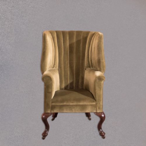 fig 1. Victorian Antique Armchair, Scottish Fireside Wing Back