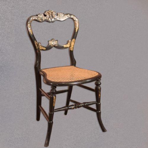 fig 2. Victorian Set of Four Antique Dining Chairs, Lacquered
