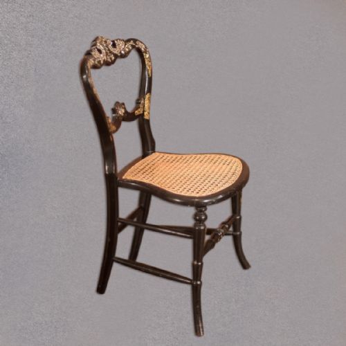 fig 3. Victorian Set of Four Antique Dining Chairs, Lacquered