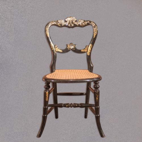 fig 4. Victorian Set of Four Antique Dining Chairs, Lacquered