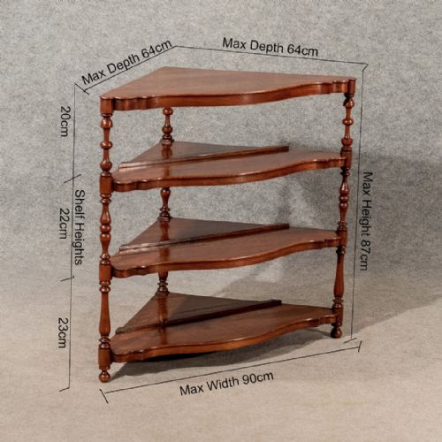 fig 1. Antique Oak Corner Whatnot Bookcase Display Lamp Table English Victorian c1900