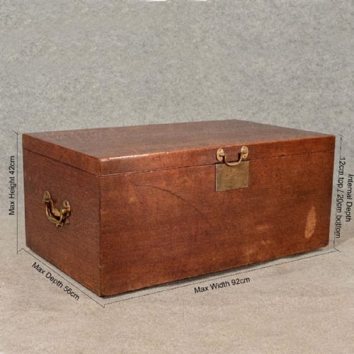 fig 1. Antique Oak Silver Chest Coffer Storage Trunk Blanket Box Coffee Table c1900