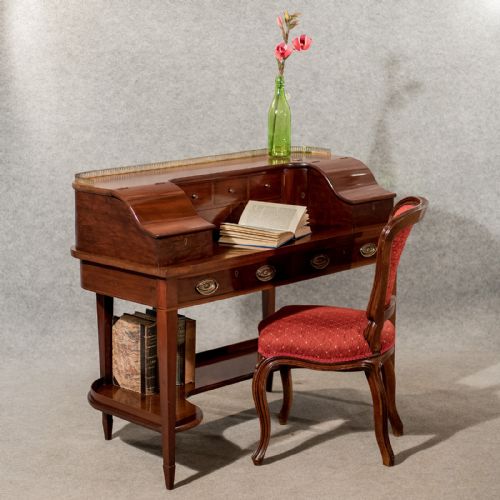 Antique Writing Desk Bureau Victorian Mahogany Quality Bon Heur Du Jour C1850