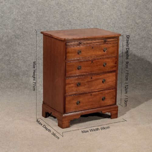 Antique Small Bachelors Chest of Drawers Bedside Table Mahogany Victorian C1900