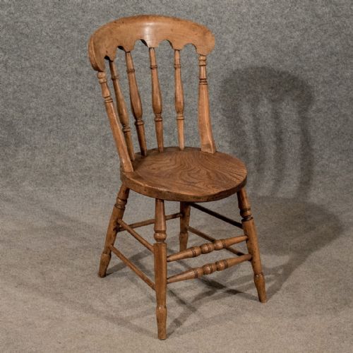 Antique Elm Windsor Station Chair Kitchen Dining English Victorian C1850