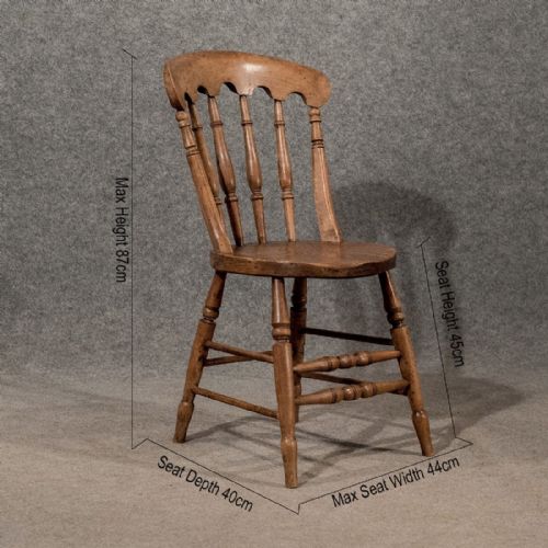 fig 1. Antique Elm Windsor Station Chair Kitchen Dining English Victorian c1850