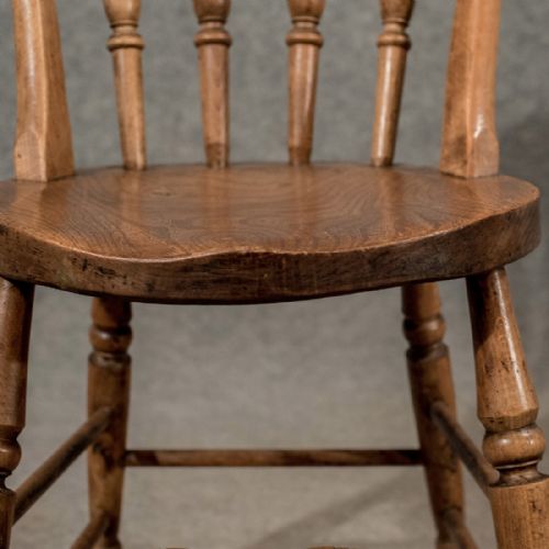 fig 3. Antique Elm Windsor Station Chair Kitchen Dining English Victorian c1850