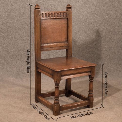 fig 1. Antique Oak Hall Church Dining Side Chair English Victorian Ecclesiastical c1890