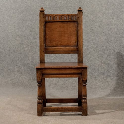 fig 2. Antique Oak Hall Church Dining Side Chair English Victorian Ecclesiastical c1890