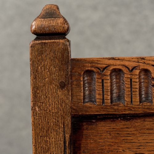 fig 3. Antique Oak Hall Church Dining Side Chair English Victorian Ecclesiastical c1890