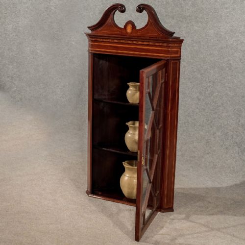 fig 3. Antique Corner Display Cabinet Astragal Glazed Quality Victorian Mahogany c1900