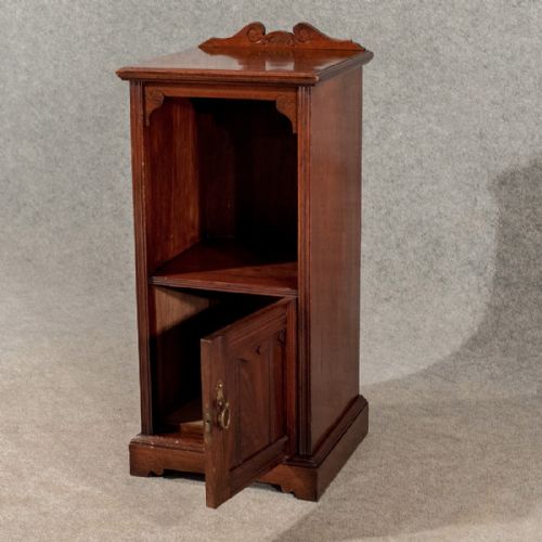 fig 2. Antique Walnut Small Side Cabinet Pot Cupboard Bedside Table - Edwardian c1900