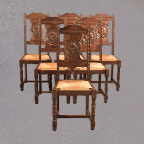 fig 2. Edwardian Set of 6 Antique Dining Chairs, c.1910