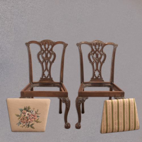 fig 1. Pair of Antique Dining Chairs, Victorian after Chippendale