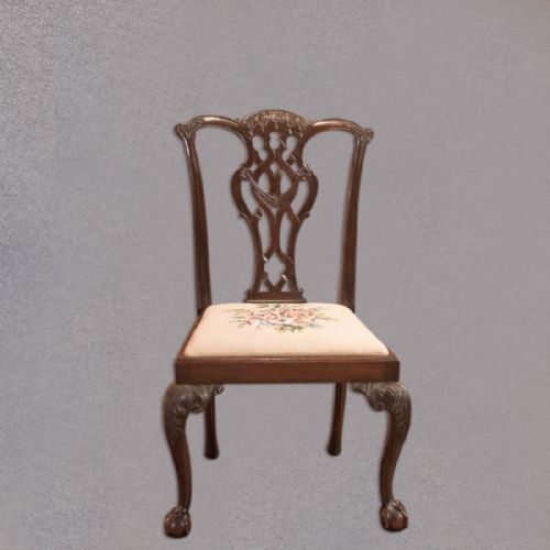 fig 2. Pair of Antique Dining Chairs, Victorian after Chippendale