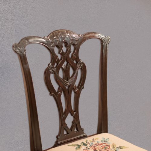 fig 3. Pair of Antique Dining Chairs, Victorian after Chippendale