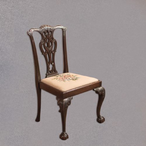 fig 4. Pair of Antique Dining Chairs, Victorian after Chippendale