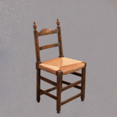 fig 2. Set of 8 Antique Dining Chairs, Rush Seats, c.1900