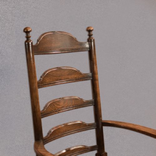fig 3. Antique Elbow Chair, Dining Ladderback c.1900