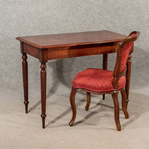 Antique Elegant Side Hall Lamp Table - English Georgian - Mahogany C1800