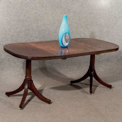 Antique D-end Extending Dining Table Pair of Demi-lunes Georgian Mahogany C1800