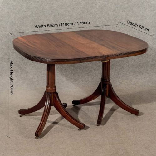 fig 1. Antique D-End Extending Dining Table Pair of Demi-Lunes Georgian Mahogany c1800