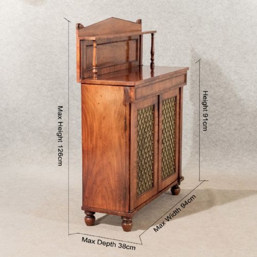 fig 1. Antique Chiffonier Side Cabinet Sideboard Quality Mahogany English Regency c1820