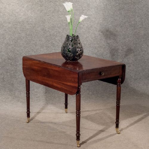 Antique Pembroke Lamp Side Display Table Mahogany English Regency C1820