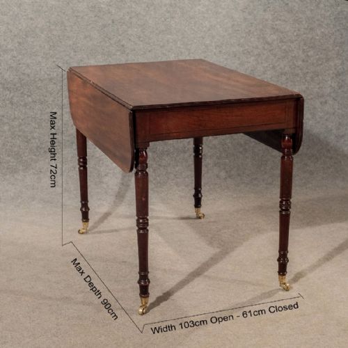 fig 1. Antique Pembroke Lamp Side Display Table Mahogany English Regency c1820