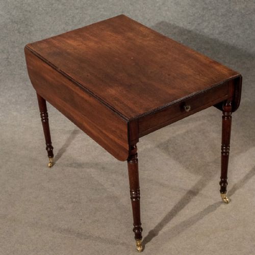 fig 3. Antique Pembroke Lamp Side Display Table Mahogany English Regency c1820